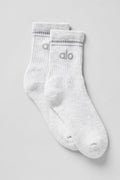 Unisex Half-Crew Throwback Sock - White Heather/Grey