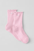 Women's Lettuce Edge Sock - Pink Marshmallow