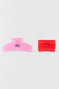 Effortless Claw Clip (2-Pack) - Candy Heart Pink/Bright Red