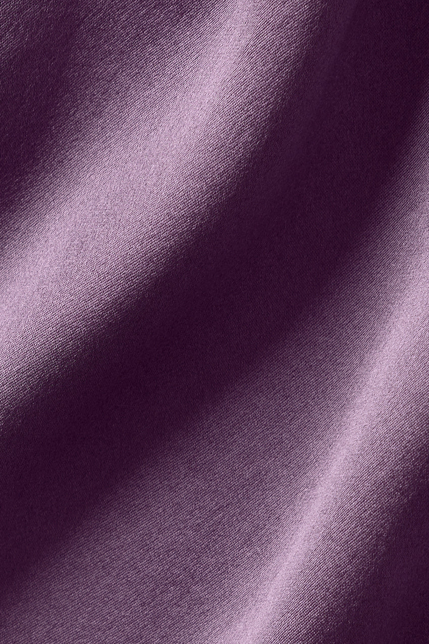 Silk Luminous Cropped Button Down Long Sleeve - Plum Kiss