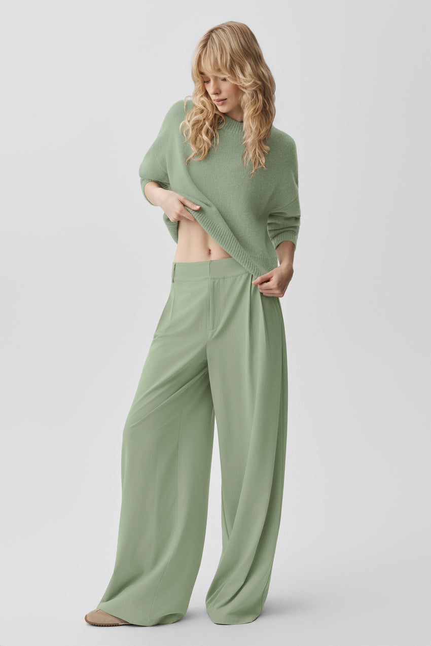 High-Waist Dreamscape Trouser (Long) - Dune Grass
